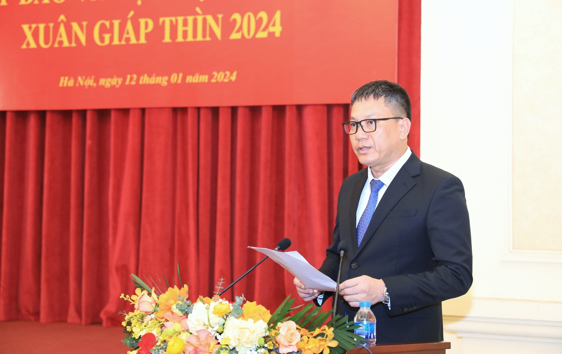 Ông Đậu Minh Thanh - Chánh văn phòng Bộ Xây dựng công bố 10 điểm nhấn tiêu biểu ngành Xây dựng 2023.